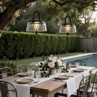 Solar Outdoor Pendant Light Clear Acrylic Hanging Lamp