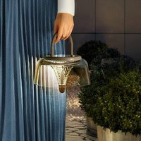 Solar Outdoor Pendant Light Clear Acrylic Hanging Lamp