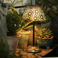 Verandah Solar Table Lamp — Cordless Metal Outdoor LED