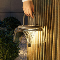 Solar Outdoor Pendant Light Clear Acrylic Hanging Lamp