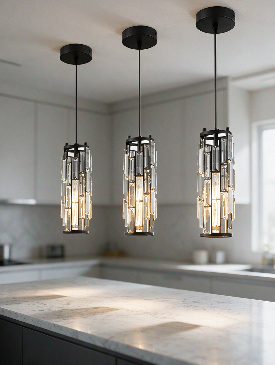 CrystalAura crystal glass mini pendant light