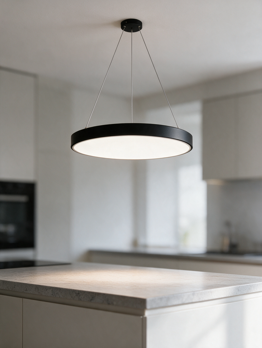 Modern Round Pendant Light | Adjustable Dimmable Ceiling Fixture