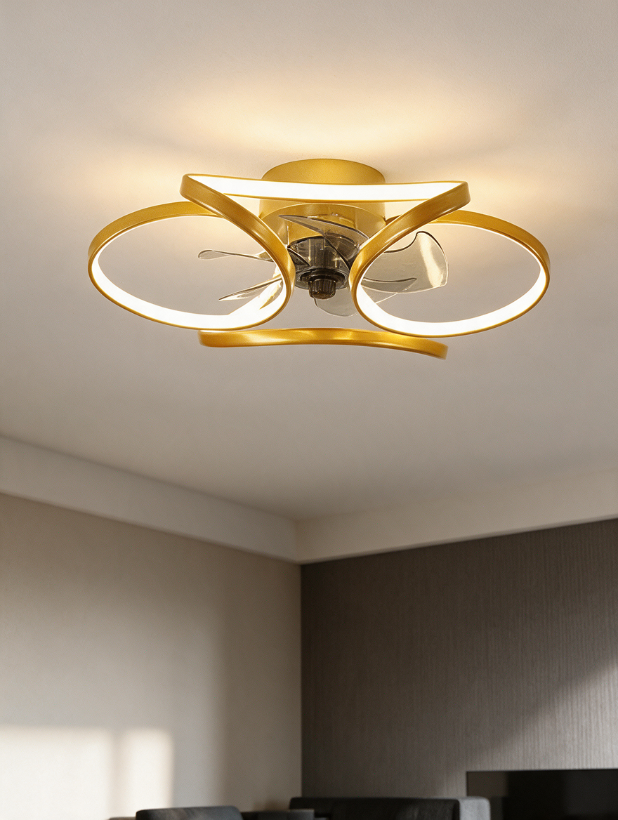 FloraBreeze | Flower-Design Flush Mount Ceiling Fan with LED Light