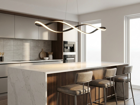 WaveformGlow Curved LED Pendant Light — lifestyle