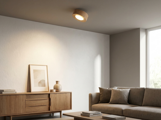 WalnutAura Wooden LED Ceiling Spotlight — lifestyle