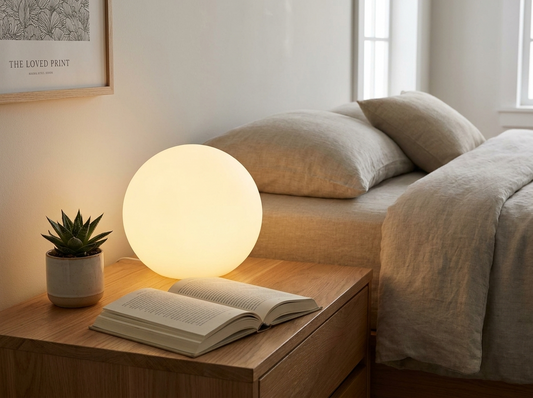 Lunara LED Moon Table Lamp — in-use