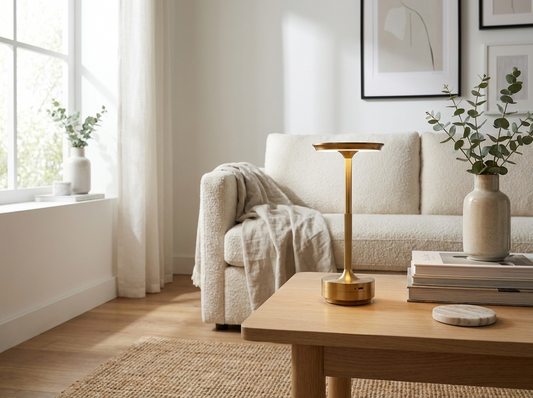 LuminaTouch Cordless Aluminium Table Lamp — lifestyle
