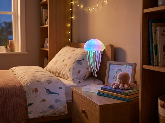 AquaGlow Jellyfish Table Lamp — lifestyle