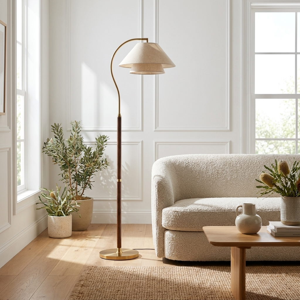Nocturne | Sleek Modern Arc Floor Lamp with Adjustable LED Light — Lifestyle