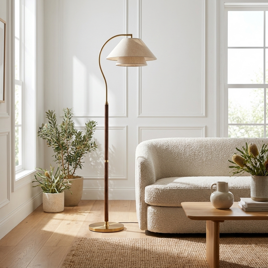 Nocturne | Sleek Modern Arc Floor Lamp with Adjustable LED Light — Lifestyle