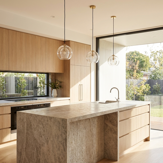 Luminara | Elegant Adjustable Glass Kitchen Pendant Lighting Fixture — Lifestyle