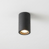Cemento | Modern Minimalist Round LED Flush Mount Ceiling Light Fixture — Gray Black variant