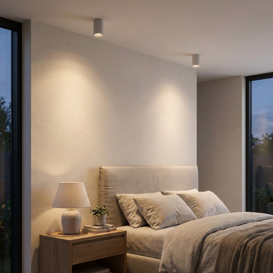 Cemento | Modern Minimalist Round LED Flush Mount Ceiling Light Fixture — In use