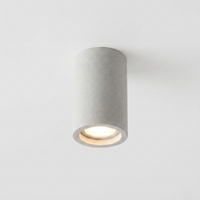 Cemento | Modern Minimalist Round LED Flush Mount Ceiling Light Fixture — Hero (Light Concrete Gray)
