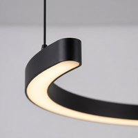 CrescentGlow | Elegant Modern C Shape Pendant Light Fixture — close-up of LED profile