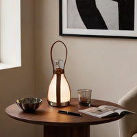 Bottle Glass Table Lamp — Cordless Rechargeable Mid-Century LED