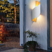 Outdoor Wall Light Spiral Up Down LED Aluminium Sconce