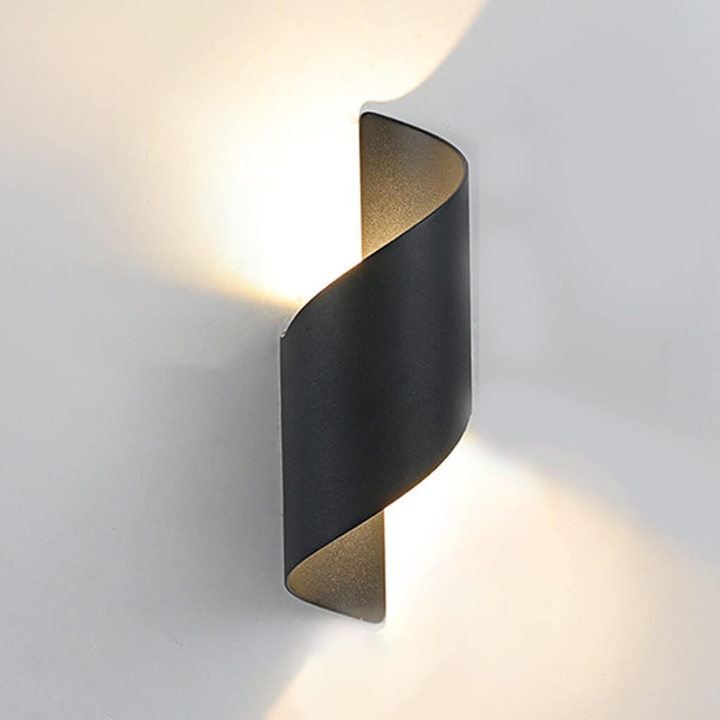 Outdoor Wall Light Spiral Up Down LED Aluminium Sconce