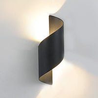 Outdoor Wall Light Spiral Up Down LED Aluminium Sconce