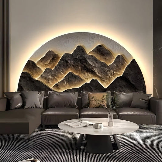 Mountain LED Wall Art Panel — Rechargeable USB Landscape Light