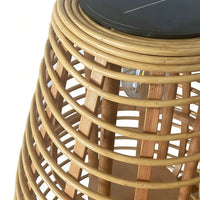 Rattan Solar Floor Lamp — Bamboo Patio Light, Solar or USB