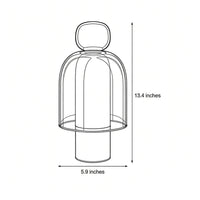 Figurine Glass Table Lamp — Cordless LED with Metal Base
