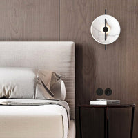 Eclipse Marble Wall Sconce — Circular LED Bedside Light