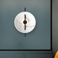 Eclipse Marble Wall Sconce — Circular LED Bedside Light