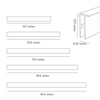 Under Cabinet LED Strip Light 4 Pack - Black Aluminium 12V