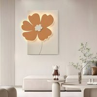 Floral Relief LED Wall Art Light — 3D Carved Sandstone Panel
