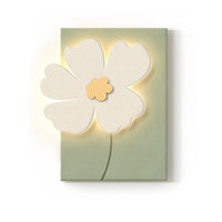 Floral Relief LED Wall Art Light — 3D Carved Sandstone Panel