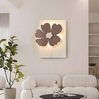 Floral Relief LED Wall Art Light — 3D Carved Sandstone Panel