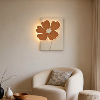 Floral Relief LED Wall Art Light — 3D Carved Sandstone Panel