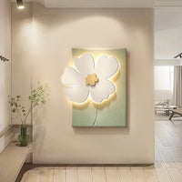 Floral Relief LED Wall Art Light — 3D Carved Sandstone Panel