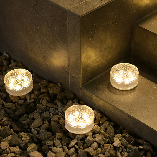 Round Ice Brick Solar Step Lights — 4 Pack Acrylic, IP65