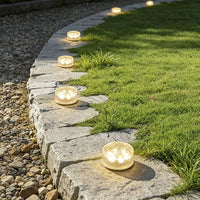 Round Ice Brick Solar Step Lights — 4 Pack Acrylic, IP65