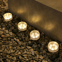 Round Ice Brick Solar Step Lights — 4 Pack Acrylic, IP65