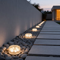 Round Ice Brick Solar Step Lights — 4 Pack Acrylic, IP65