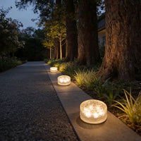 Round Ice Brick Solar Step Lights — 4 Pack Acrylic, IP65