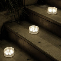Round Ice Brick Solar Step Lights — 4 Pack Acrylic, IP65