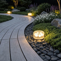 Round Ice Brick Solar Step Lights — 4 Pack Acrylic, IP65