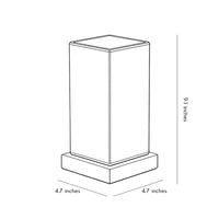 Wooden Cube Table Lamp — Rechargeable LED with Frosted Glass Shade