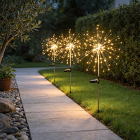 Starburst Solar Garden Lights — 200 LED Firework Stake