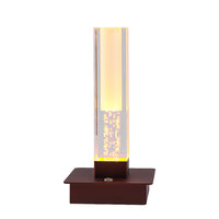 Square Cordless Table Lamp — Plated Metal Dimmable Bedside LED