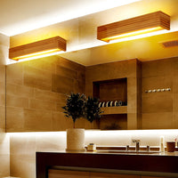 Wooden Wall Light — Rectangular Nordic LED Sconce