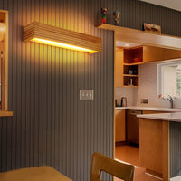 Wooden Wall Light — Rectangular Nordic LED Sconce