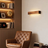 Wooden Wall Light — Rectangular Nordic LED Sconce