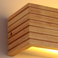 Wooden Wall Light — Rectangular Nordic LED Sconce