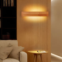 Wooden Wall Light — Rectangular Nordic LED Sconce