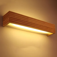 Wooden Wall Light — Rectangular Nordic LED Sconce